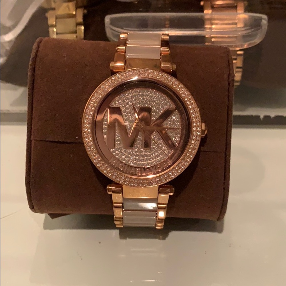 Michael Kors rose gold diamond watch